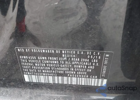 2015 Volkswagen Golf Gti 2.0T Se 4-Door from USA, damaged, VIN 3VW4T7AU3FM094610